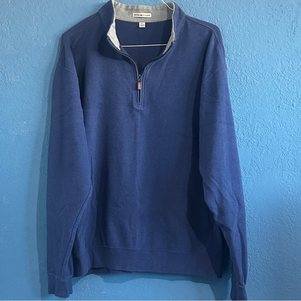 Peter Millar Crown Comfort Navy Zip-Up Sweater